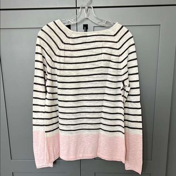 Old Navy Striped Crew Neck Sweater - Black/Cream and Pink - Picture 3 of 4